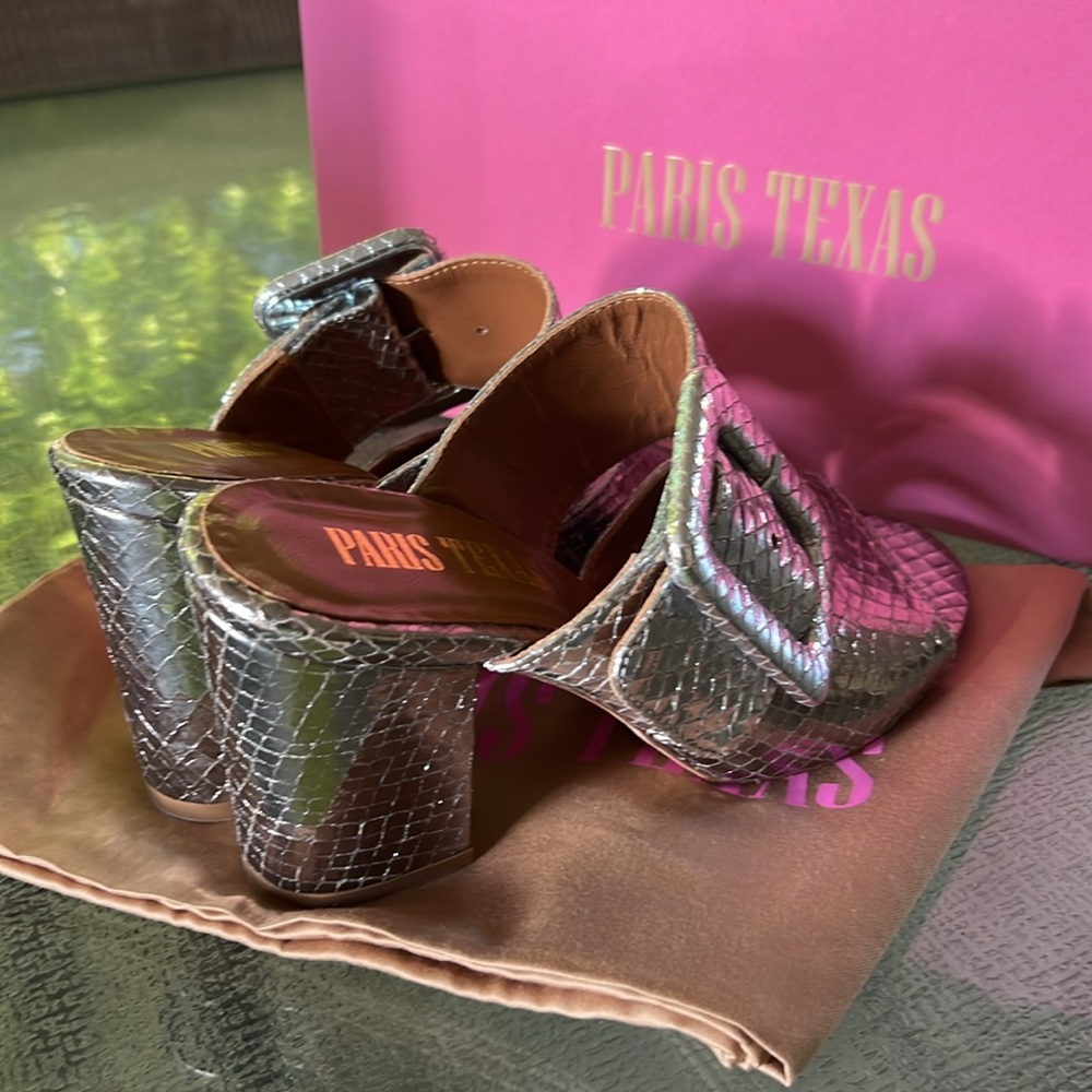 Paris Texas Croc Embossed Sandals - Picture 3 of 10